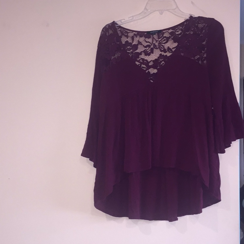 Ambiance large maroon blouse